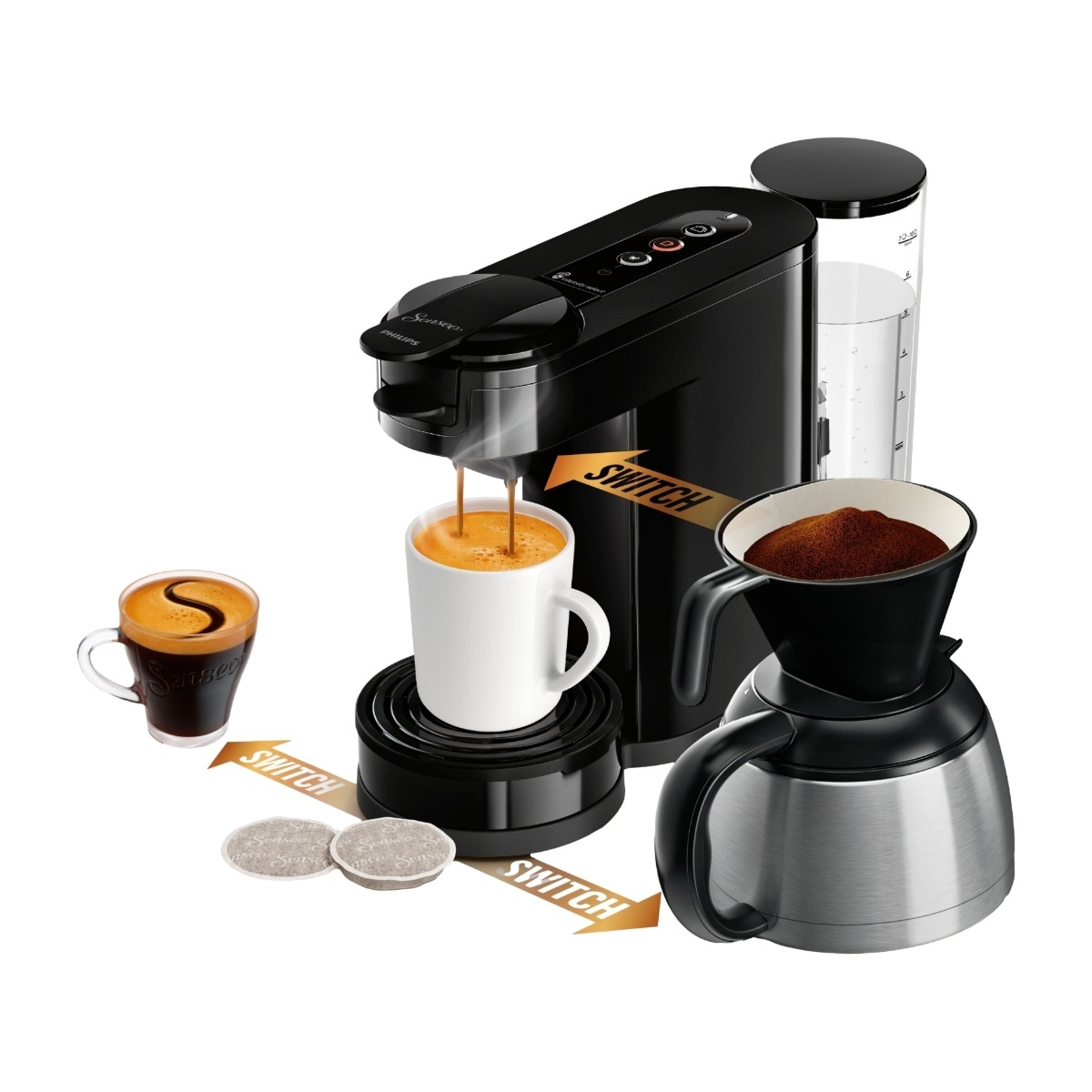 Senseo® switch 3IN1 HD6594/62 kaffemaskine, sort