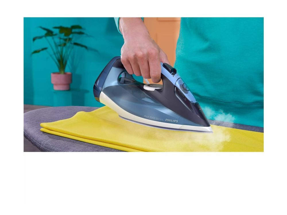 Philips Azur 7000 Series DST7020 - Dampstrygejern - såleplade: SteamGlide Plus - 2800 W - lyseblå/mørkeblå billede 4