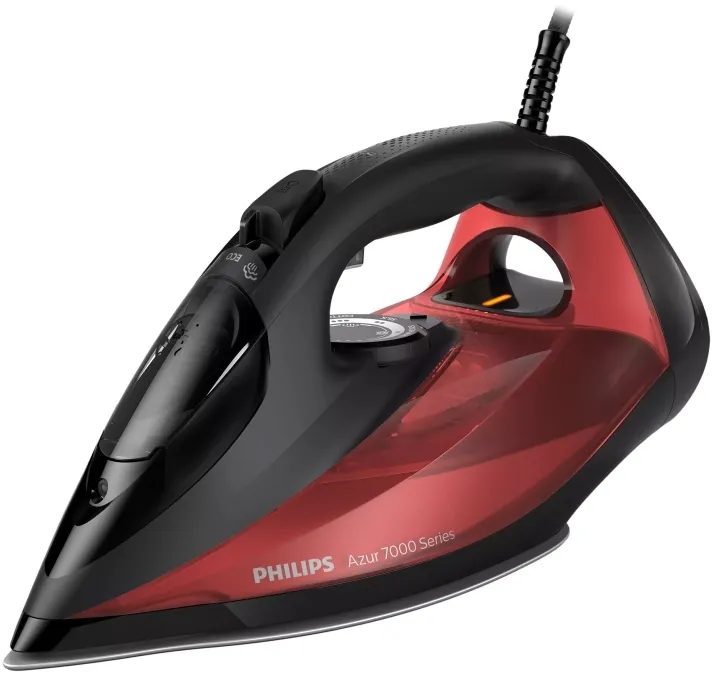 Philips Azur 7000 Series DST7022 - Dampstrygejern - såleplade: SteamGlide Plus - 2800 W - sort/ rød billede 1