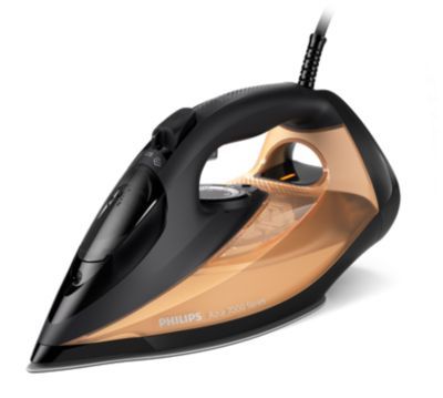 Philips Azur 7000 Series DST7040 - Dampstrygejern med automatisk afbrydelse - såleplade: SteamGlide Elite - 2800 W - sort/guld billede 2
