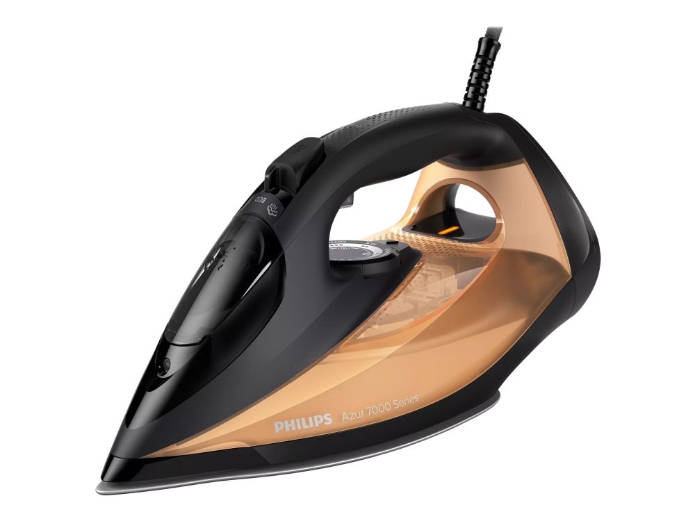 Philips Azur 7000 Series DST7040 - Dampstrygejern med automatisk afbrydelse - såleplade: SteamGlide Elite - 2800 W - sort/guld billede 1