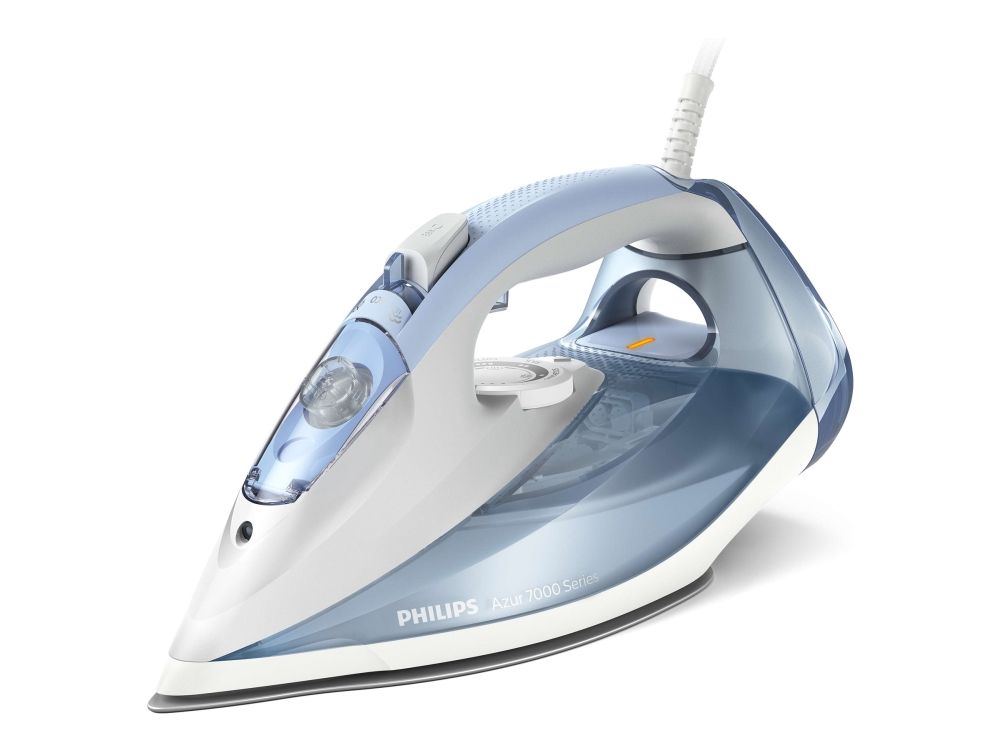 Philips Azur 7000 Series DST7011 - Dampstrygejern - såleplade: SteamGlide Plus - 2600 W - lyseblå/grå