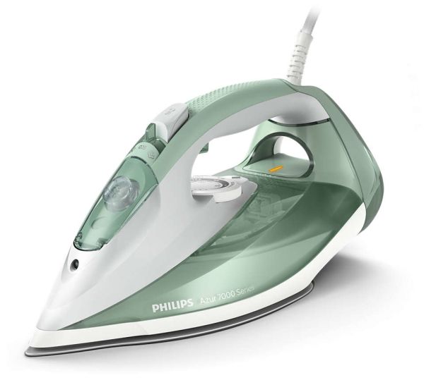 Philips Azur 7000 Series DST7012 - Dampstrygejern - såleplade: SteamGlide Plus - 2600 W - grøn/grå billede 2