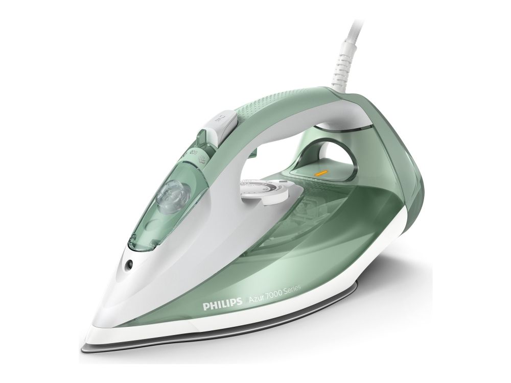 Philips Azur 7000 Series DST7012 - Dampstrygejern - såleplade: SteamGlide Plus - 2600 W - grøn/grå billede 1