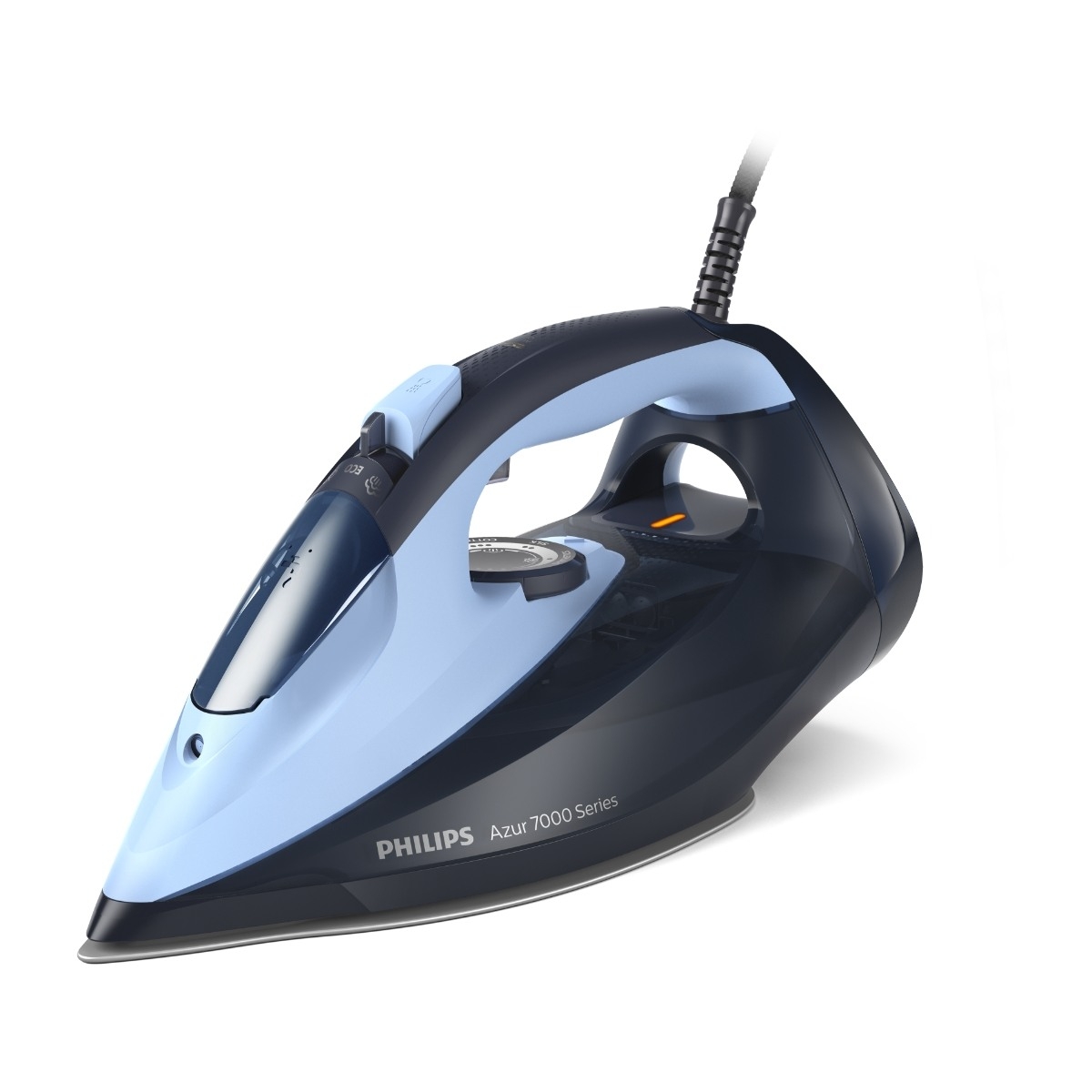 Philips 7000 series DST7041 - Dampstrygejern med automatisk afbrydelse - såleplade: SteamGlide Elite - 2400 W - lyseblå/mørkeblå billede 2