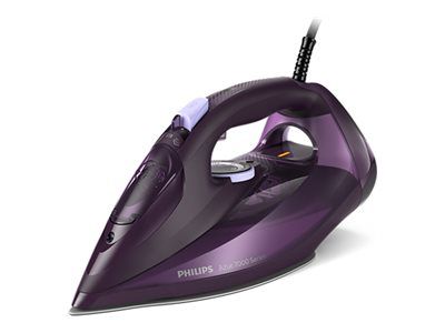 Philips Azur 7000 Series DST7051 - Dampstrygejern med automatisk afbrydelse - såleplade: SteamGlide Elite - 2800 W - mørk purpur billede 1
