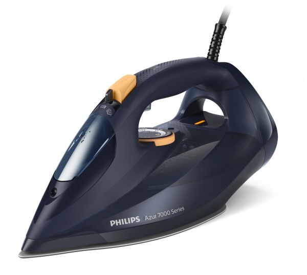 Philips 7000 series DST7060/21 HV Dampstrygejern blå/gul, Dampstrygejern, SteamGlide Elite-strygesål, 2 m, 250 g/min, Blå, Gul, 50 g/min billede 1