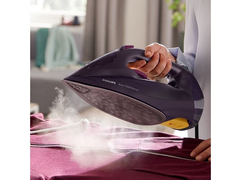 Philips Azur 7000 Series DST7061 - Dampstrygejern med automatisk afbrydelse - såleplade: SteamGlide Elite - 3000 W - mørk purpur billede 4