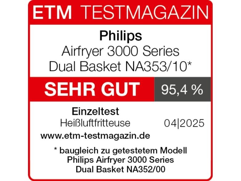 Philips Series 3000 NA353 - Dobbelt varmluftssteger - 9 liter - 2.75 kW