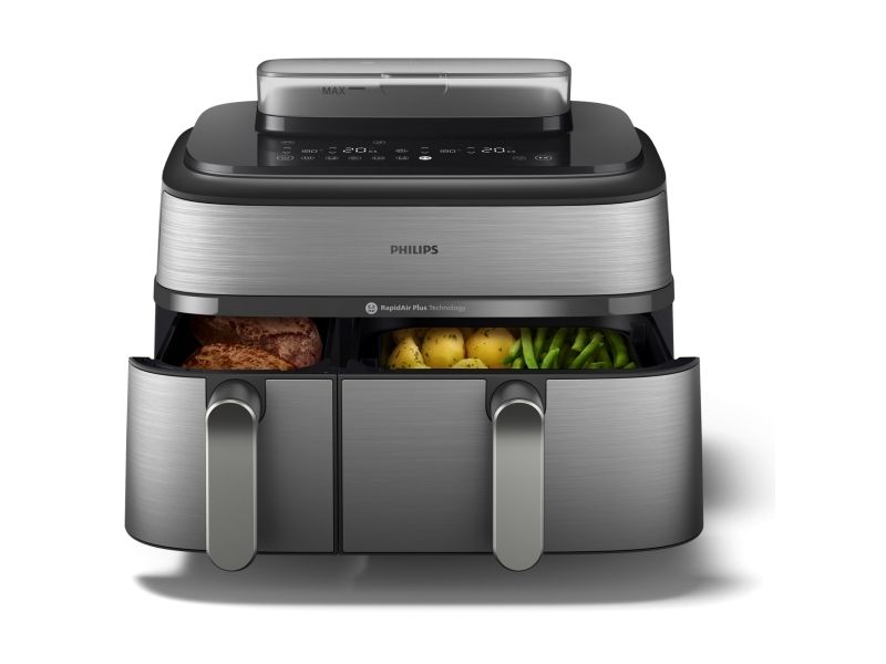 Philips Series 5000 NA555 - double hot air fryer - silver