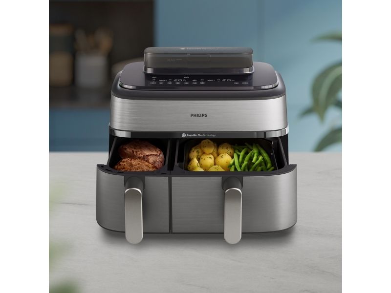 Philips Series 5000 NA555 - double hot air fryer - silver