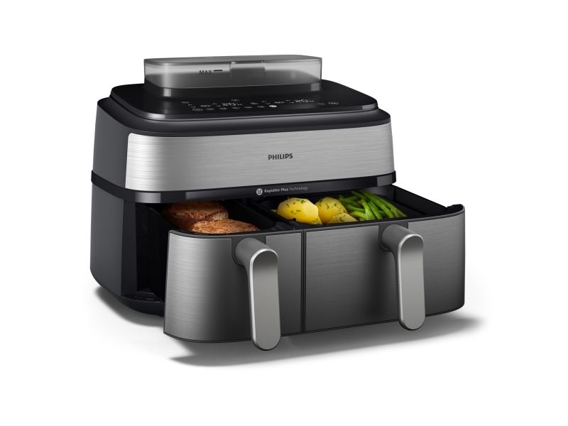 Philips Series 5000 NA555 - double hot air fryer - silver