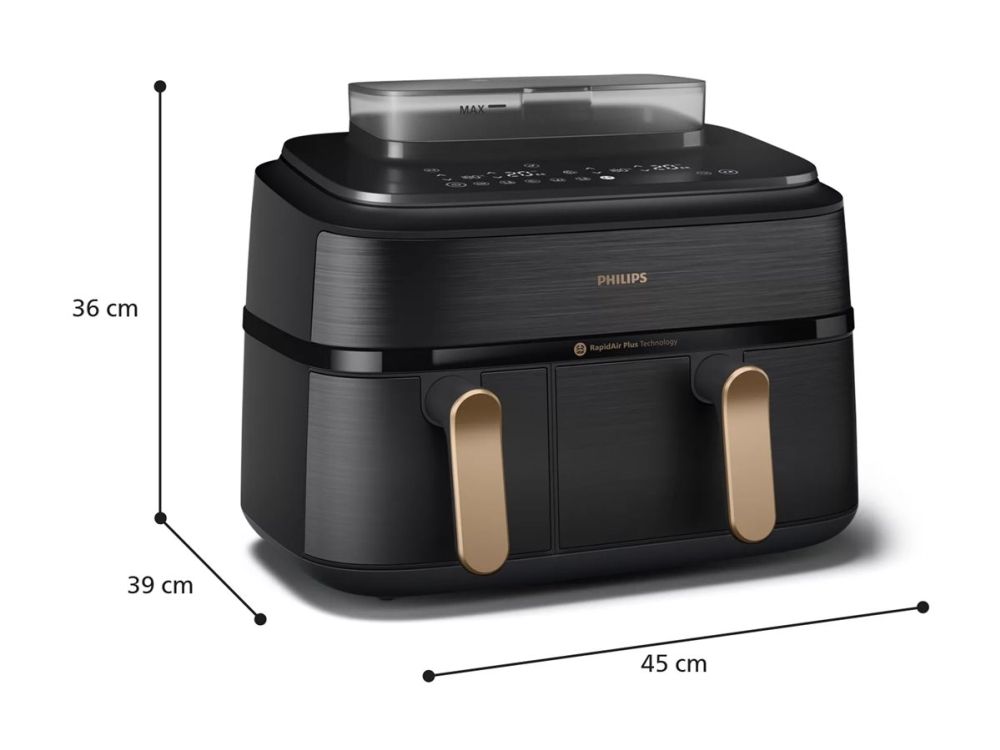 Philips 5000 Series NA552 - double hot air fryer - black stainless steel
