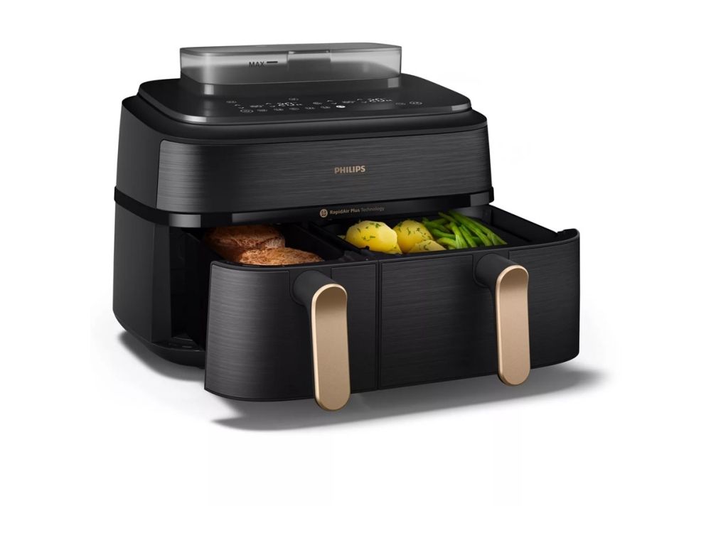 Philips 5000 Series NA552 - double hot air fryer - black stainless steel