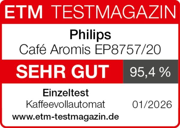 Philips Café Aromis Series 8000, Espressomaskine, 1,9 L, Kaffebønner, Indbygget kværn, 1500 W, Sølv billede 2