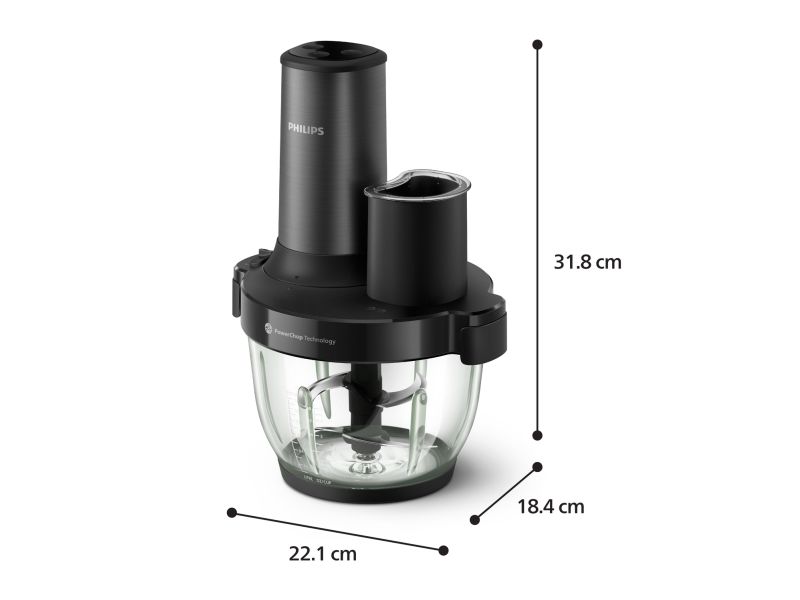 Philips 5000 series HR1507/00, 2 L, 16000 rpm, Sort, Rustfrit stål, Plast, 1,2 m