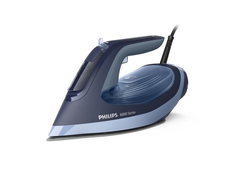 Philips 6000 series 6000-serie dampstrygejern, Dampstrygejern, SteamGlide Plus strygesål, 190 g/min, Blå, 45 g/min, 0,3 L billede 3
