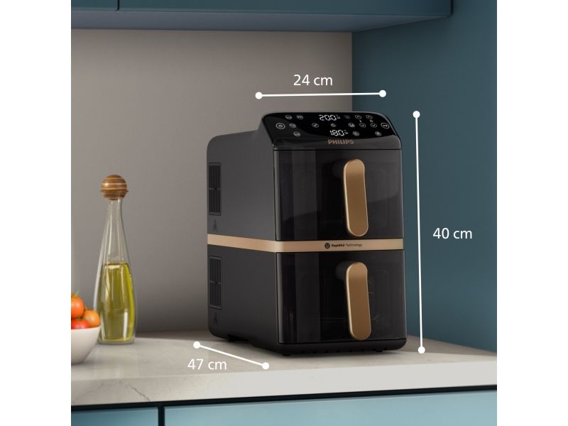 Philips 4000 Series NA462 - double hot air fryer - black/dark grey