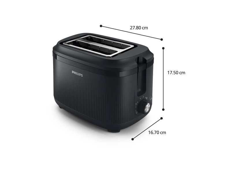 Philips 3000 series HD2511/90, 2 skive(r), Sort, Plast, Knapper, Dreje, 830 W, 220-240 V