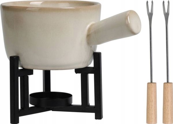 Home Styling Collection Porceliano fondiu rinkinys 450 ml su šakutėmis