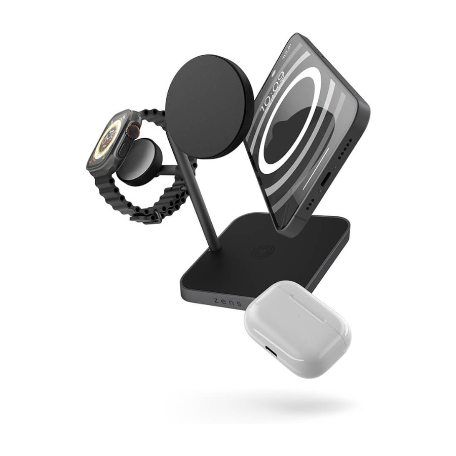 Zens Office Charger Pro 3 Magsafe/Qi2 trådløs oplader, sort billede 2