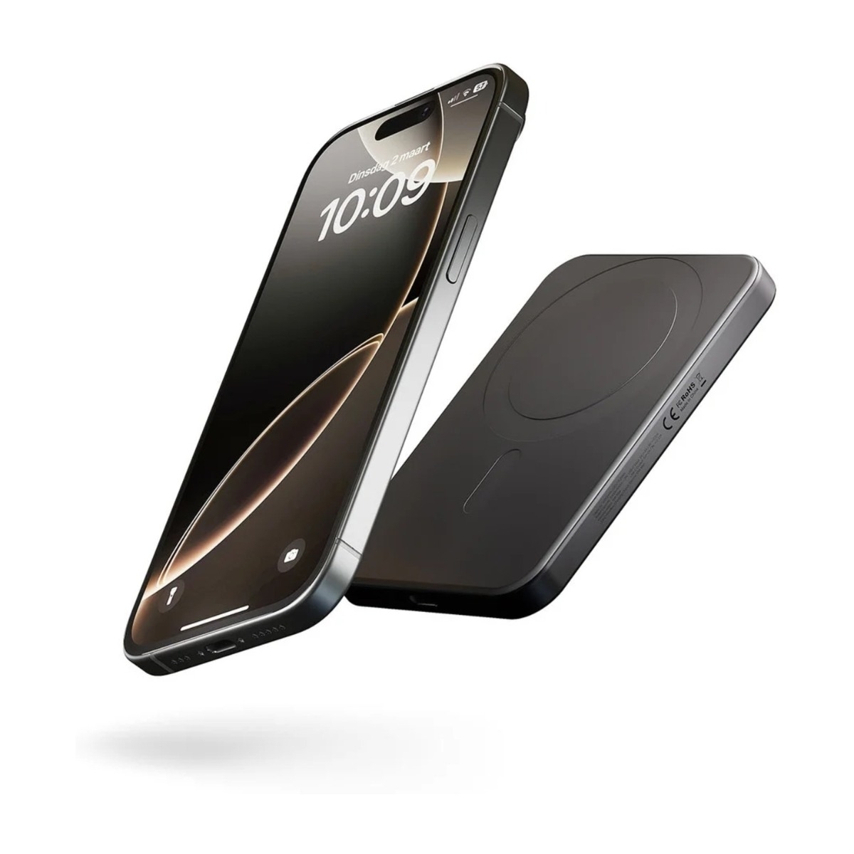 Zens Powerbank Pro 1 Slim Qi2 5000 mAh magnetisk powerbank, sort billede 2