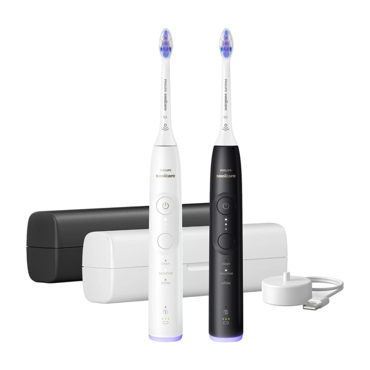 Philips Sonicare Series 6500 HX7419/01 elektrisk tandbørste dobbeltpakke, sort/hvid billede 2