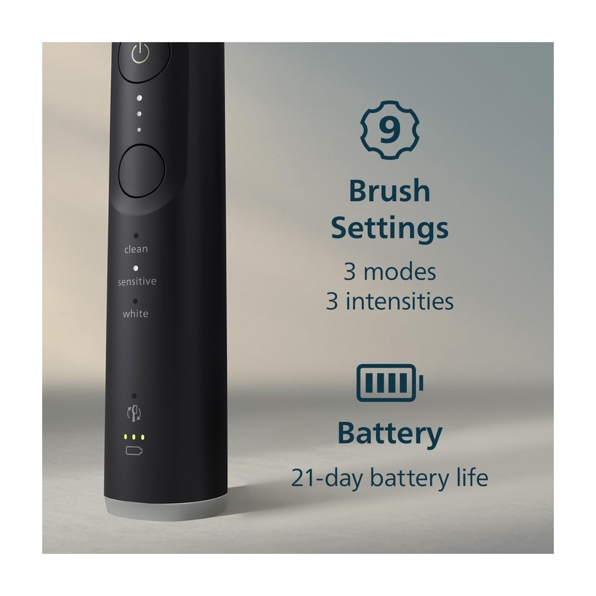 Philips Sonicare Series 6500 HX7419/01 elektrisk tandbørste dobbeltpakke, sort/hvid billede 3