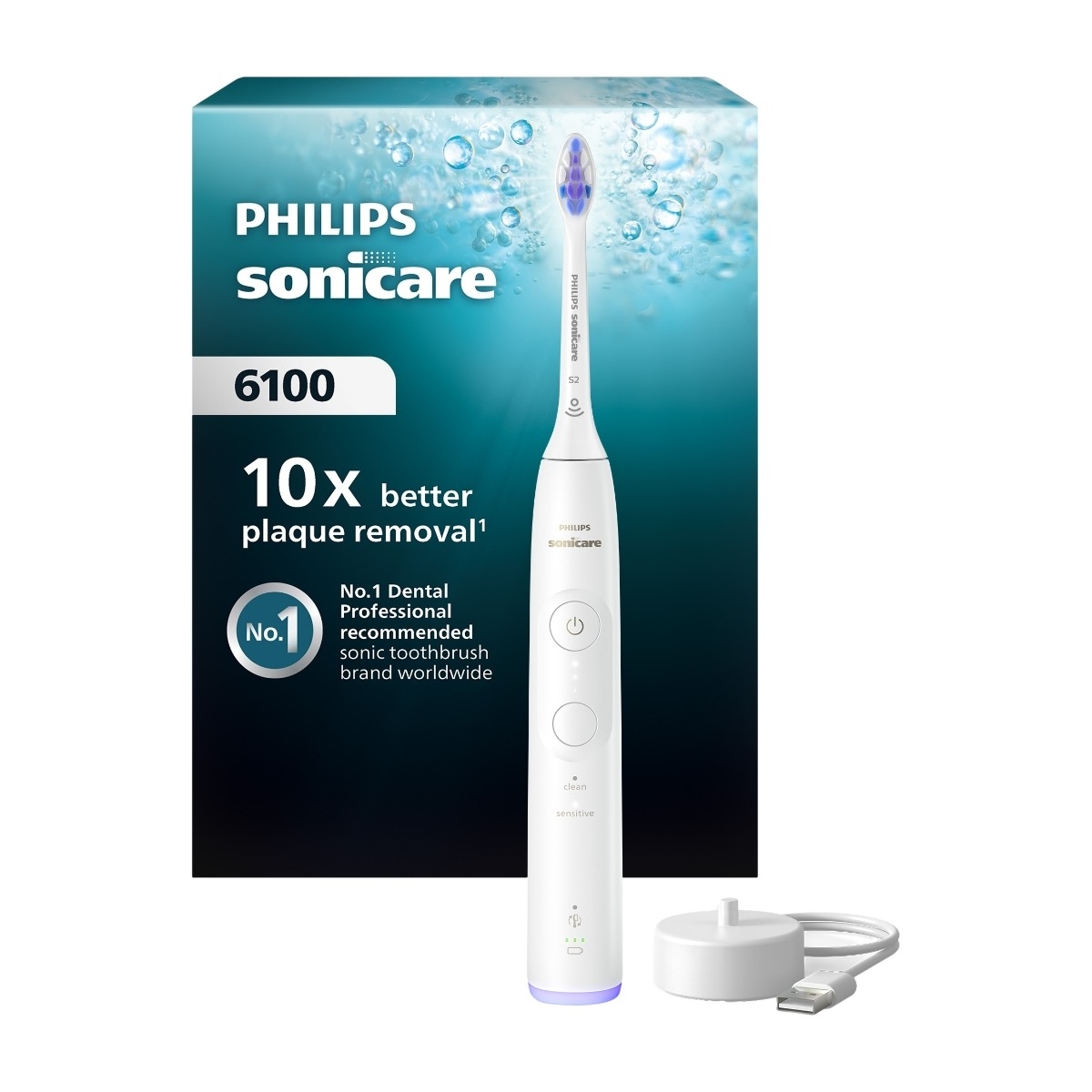 Philips Sonicare 6100 elektrisk tandbørste, hvid billede 1