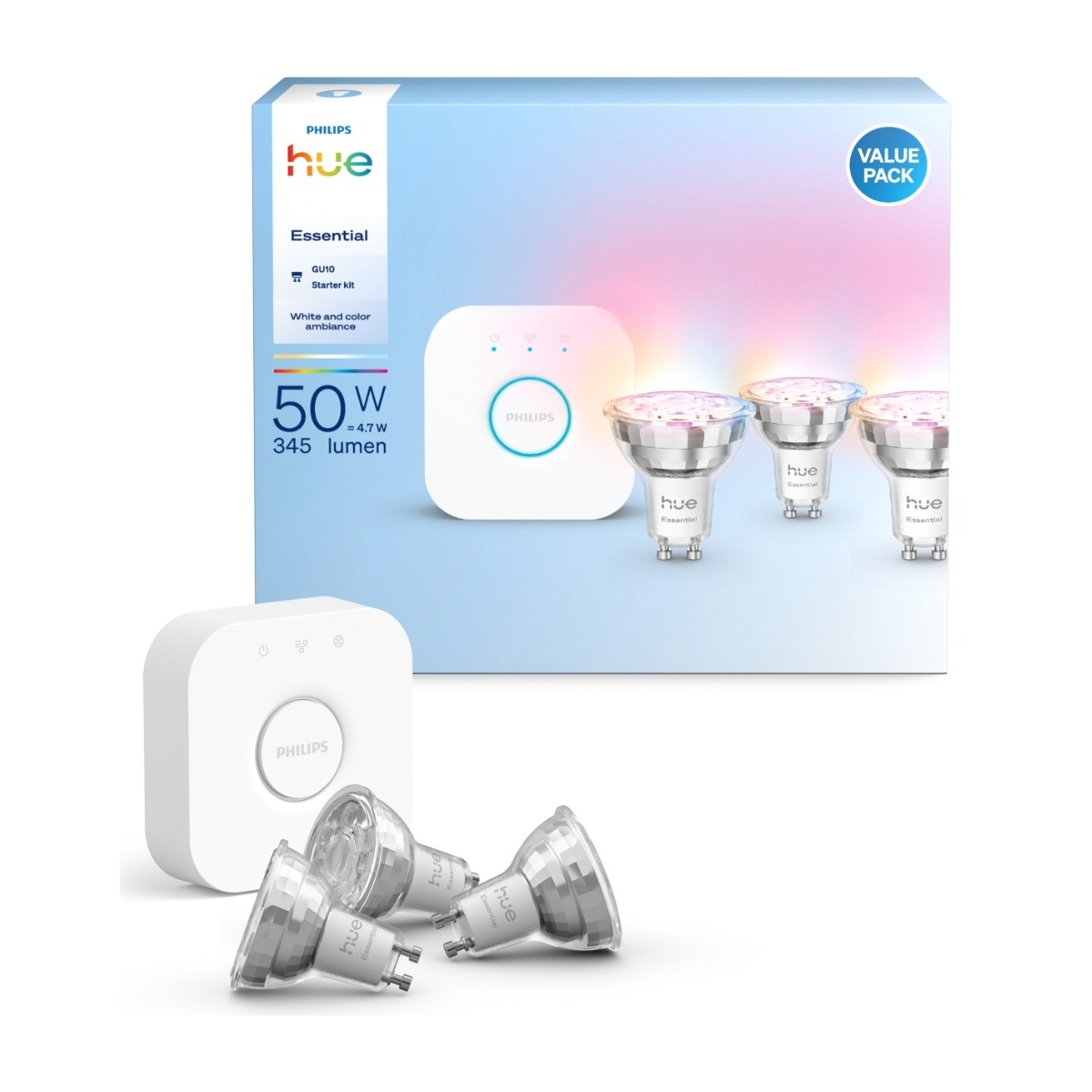 Philips Hue Essentials LED pære 3W GU10 (3 stk) billede 1