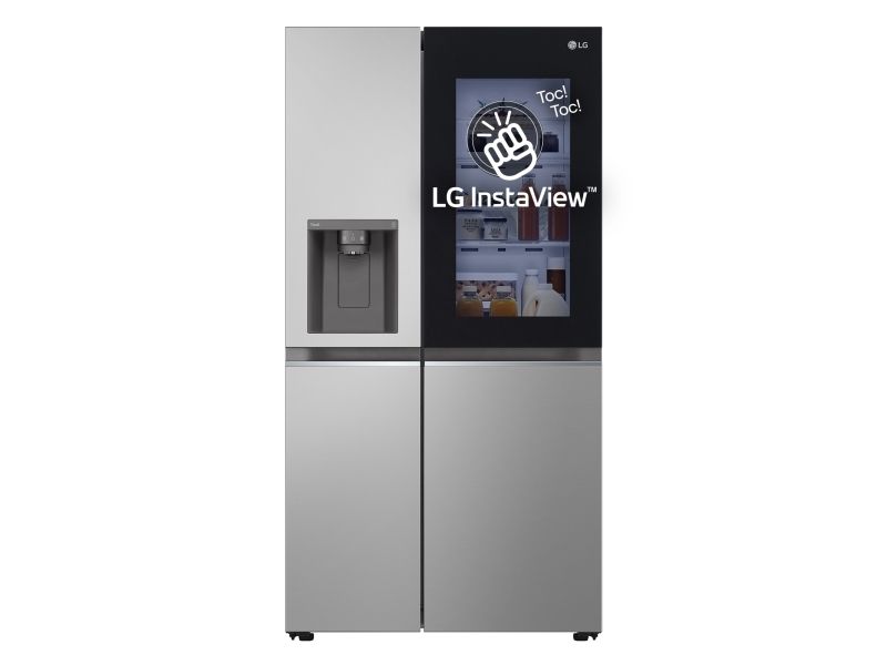 LG InstaView GSGV81PYLL, Fritstående, Amerikansk dør, Sølv, 2 dør(e), Prime Silver, Berøring