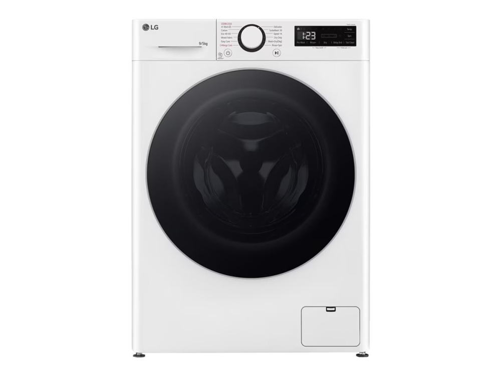LG Serie R5 F2DR509S1W - Vaske-/ tørremaskine - bredde: 60 cm - dybde: 53.5 cm - højde: 85 cm - frontbetjening - 9 kg - 1200 rpm - hvid