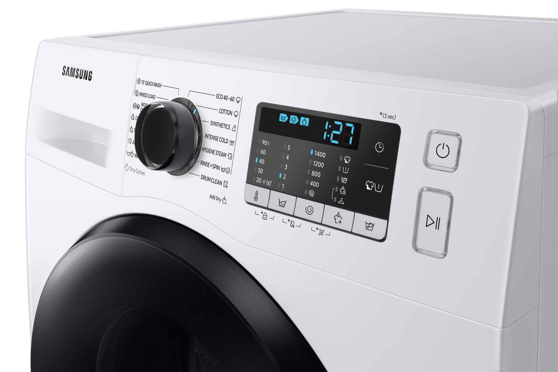 Samsung WD80TA047BT 8/6kg hvid frontbetjent vaske-/tørremaskine billede 6