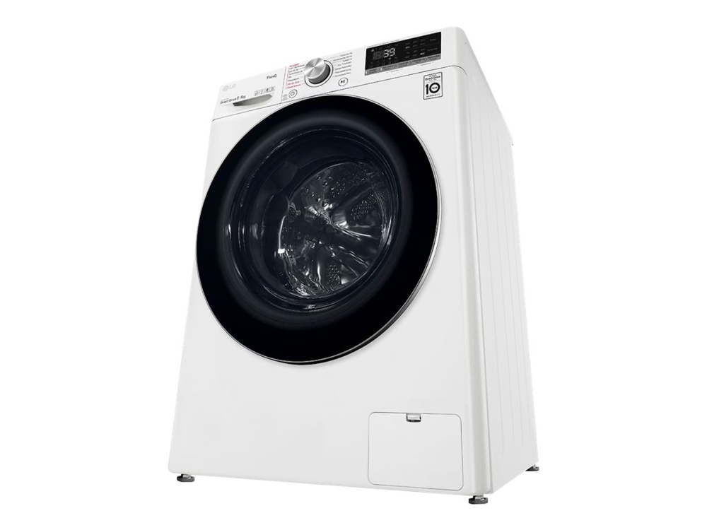 LG V7WD96H1A - Vaske-/ tørremaskine - Wi-Fi - bredde: 60 cm - dybde: 56.5 cm - højde: 85 cm - frontbetjening - 68 liter - 9 kg - 1400 rpm - hvid