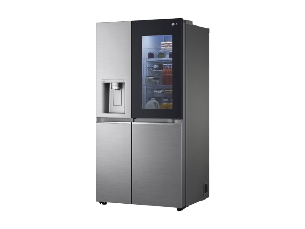 LG GSXV91PZAE - Køleskab/fryser - side-by-side med vanddispenser, isdispenser - Wi-Fi - bredde: 91.3 cm - dybde: 73.5 cm - højde: 179 cm - 635 liter - Klasse E - skinnende stål