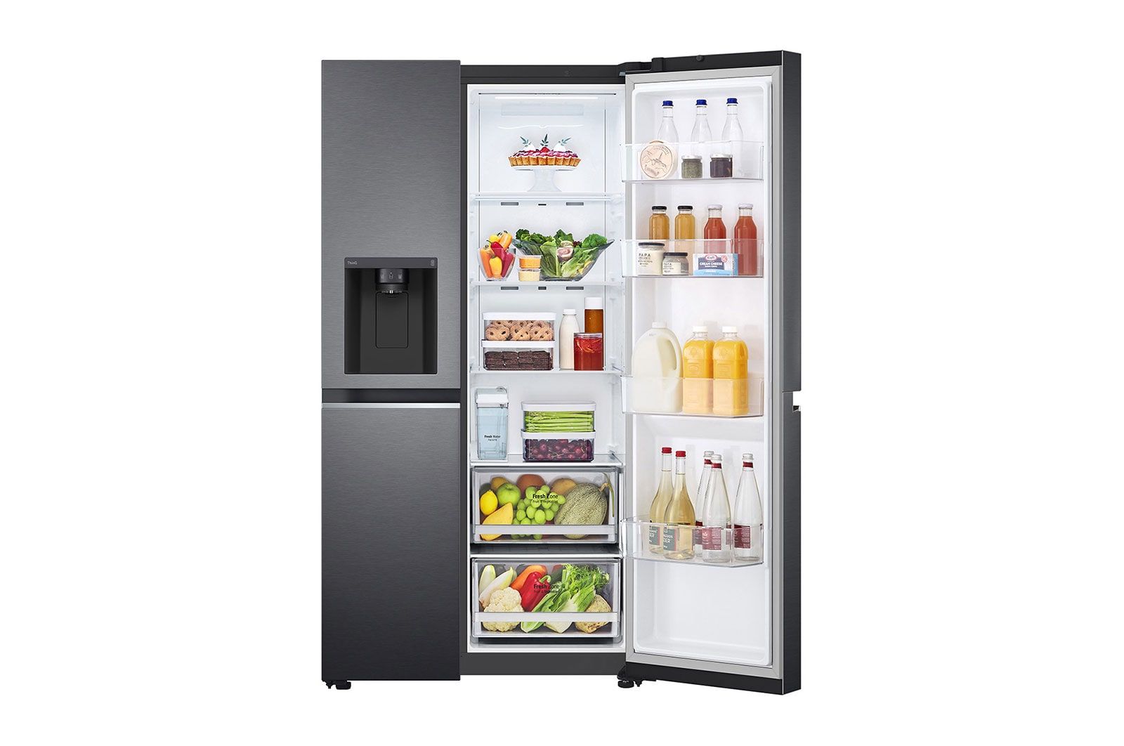 LG GSLV71MCTE, Fritstående, Amerikansk dør, Sort, LED, Indvendig, 635 L billede 4