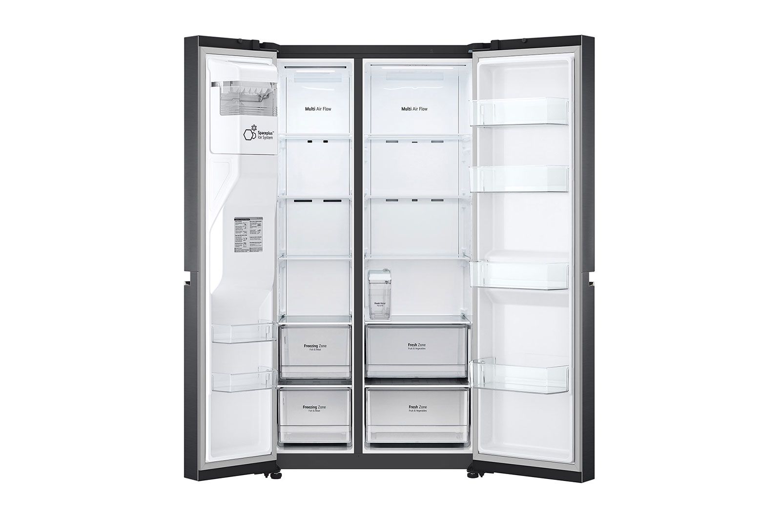 LG GSLV71MCTE, Fritstående, Amerikansk dør, Sort, LED, Indvendig, 635 L billede 3