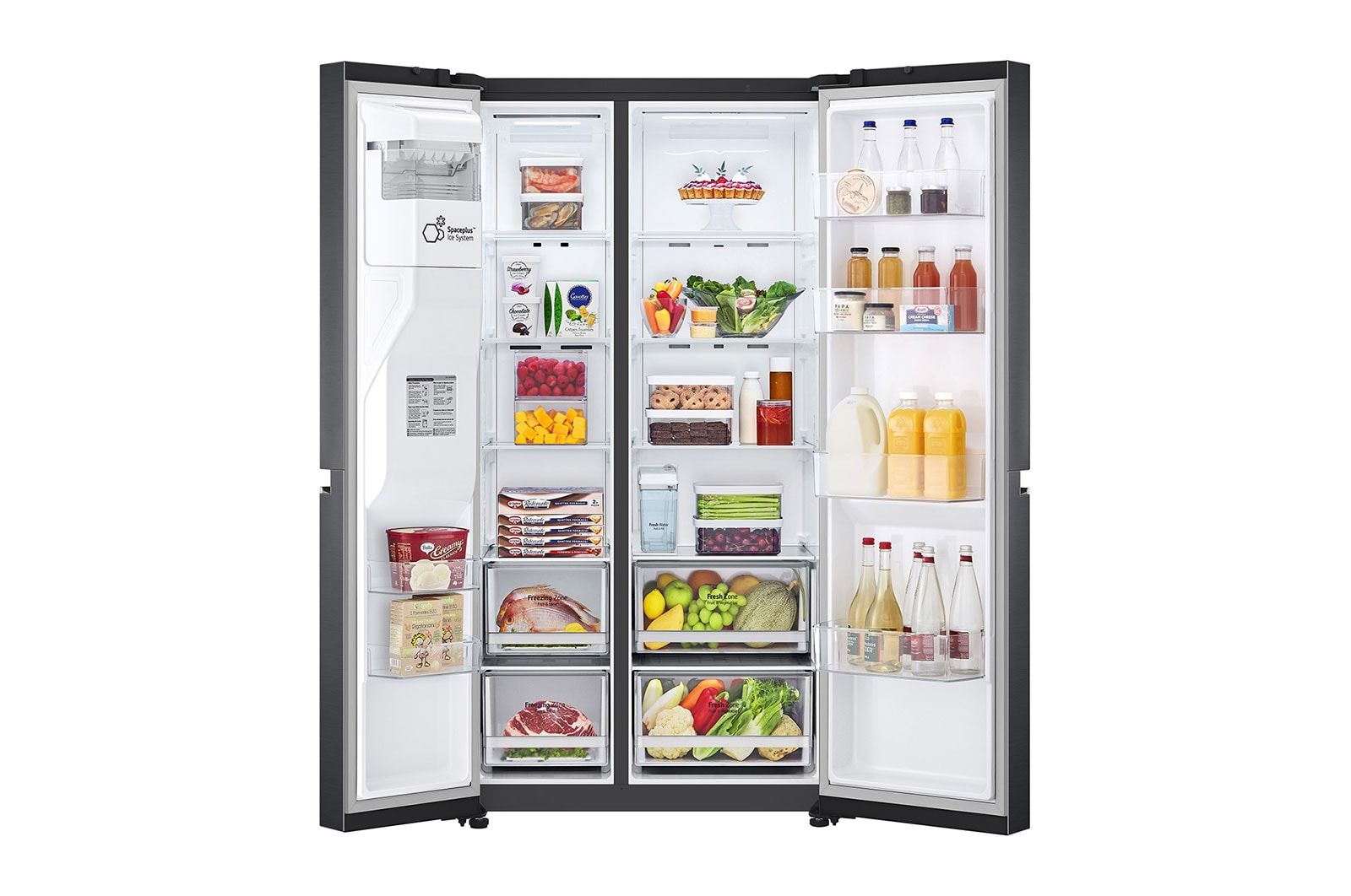 LG GSLV71MCTE, Fritstående, Amerikansk dør, Sort, LED, Indvendig, 635 L billede 2
