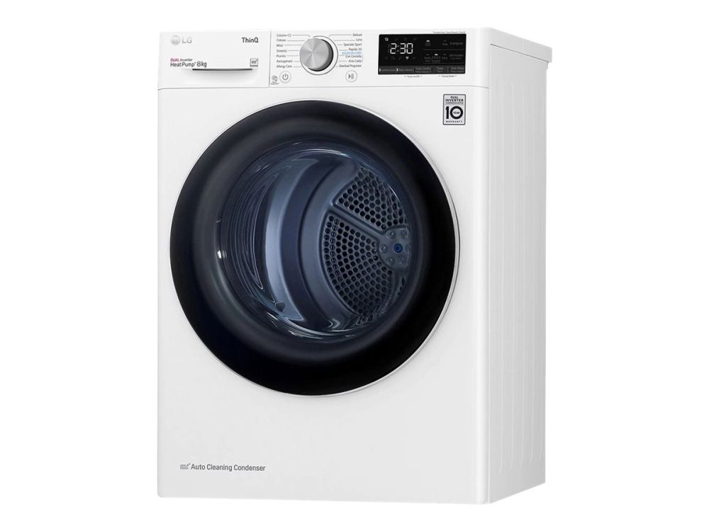 LG RH80V3AV6N - Tørremaskine - Wi-Fi - bredde: 60 cm - dybde: 69 cm - højde: 85 cm - frontbetjening - hvid