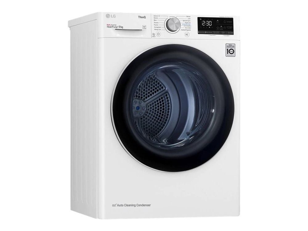 LG RH80V3AV6N - Tørremaskine - Wi-Fi - bredde: 60 cm - dybde: 69 cm - højde: 85 cm - frontbetjening - hvid