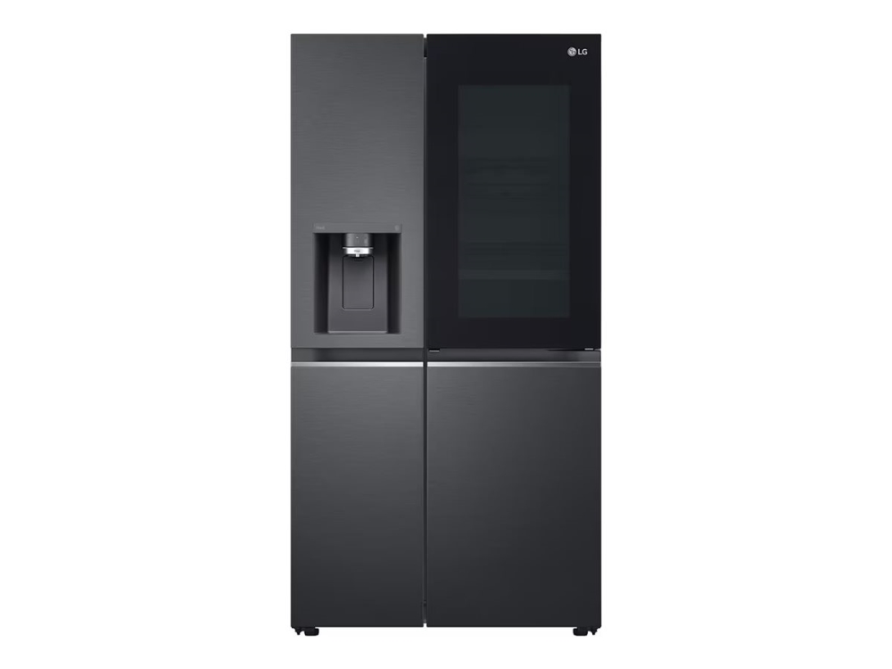 LG GSXB90MCDE - Køleskab/fryser - side-by-side med vanddispenser, isdispenser - Wi-Fi - bredde: 91.3 cm - dybde: 73.5 cm - højde: 179 cm - 635 liter - Klasse E - matsort