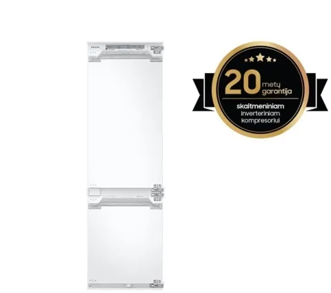 Samsung BRB30705EWW - Køleskab/fryser - bund-fryser - til indbygning - niche - bredde: 55.5 cm - dybde: 56 cm - højde: 193.8 cm - 298 liter - Klasse E - almindelig hvid