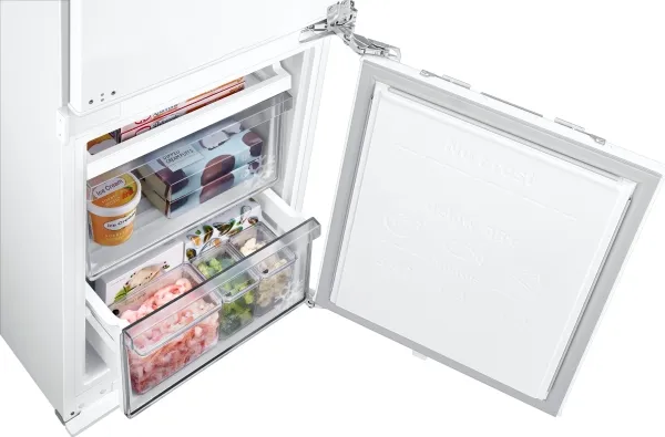 Samsung BRB30705EWW - Køleskab/fryser - bund-fryser - til indbygning - niche - bredde: 55.5 cm - dybde: 56 cm - højde: 193.8 cm - 298 liter - Klasse E - almindelig hvid billede 2