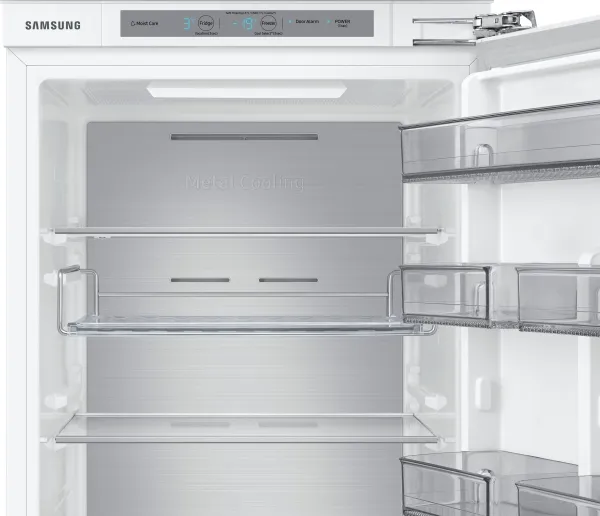 Samsung BRB30705EWW - Køleskab/fryser - bund-fryser - til indbygning - niche - bredde: 55.5 cm - dybde: 56 cm - højde: 193.8 cm - 298 liter - Klasse E - almindelig hvid billede 3