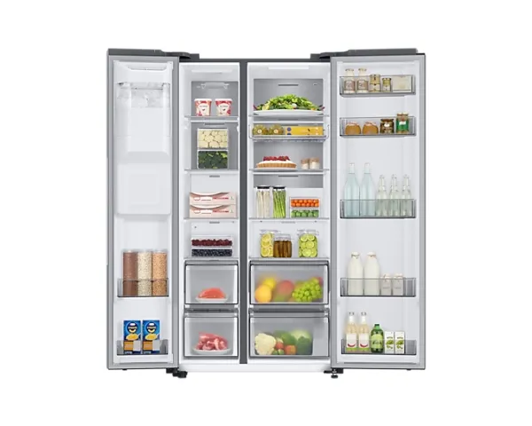 Samsung RS8000NC RS6GA884CSL - Køleskab/fryser - side-by-side med vanddispenser, isdispenser - bredde: 91.2 cm - dybde: 71.6 cm - højde: 178 cm - 635 liter - Klasse C - rustfritstål look