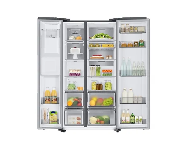 Samsung RS8000NC RS6GA884CSL - Køleskab/fryser - side-by-side med vanddispenser, isdispenser - bredde: 91.2 cm - dybde: 71.6 cm - højde: 178 cm - 635 liter - Klasse C - rustfritstål look