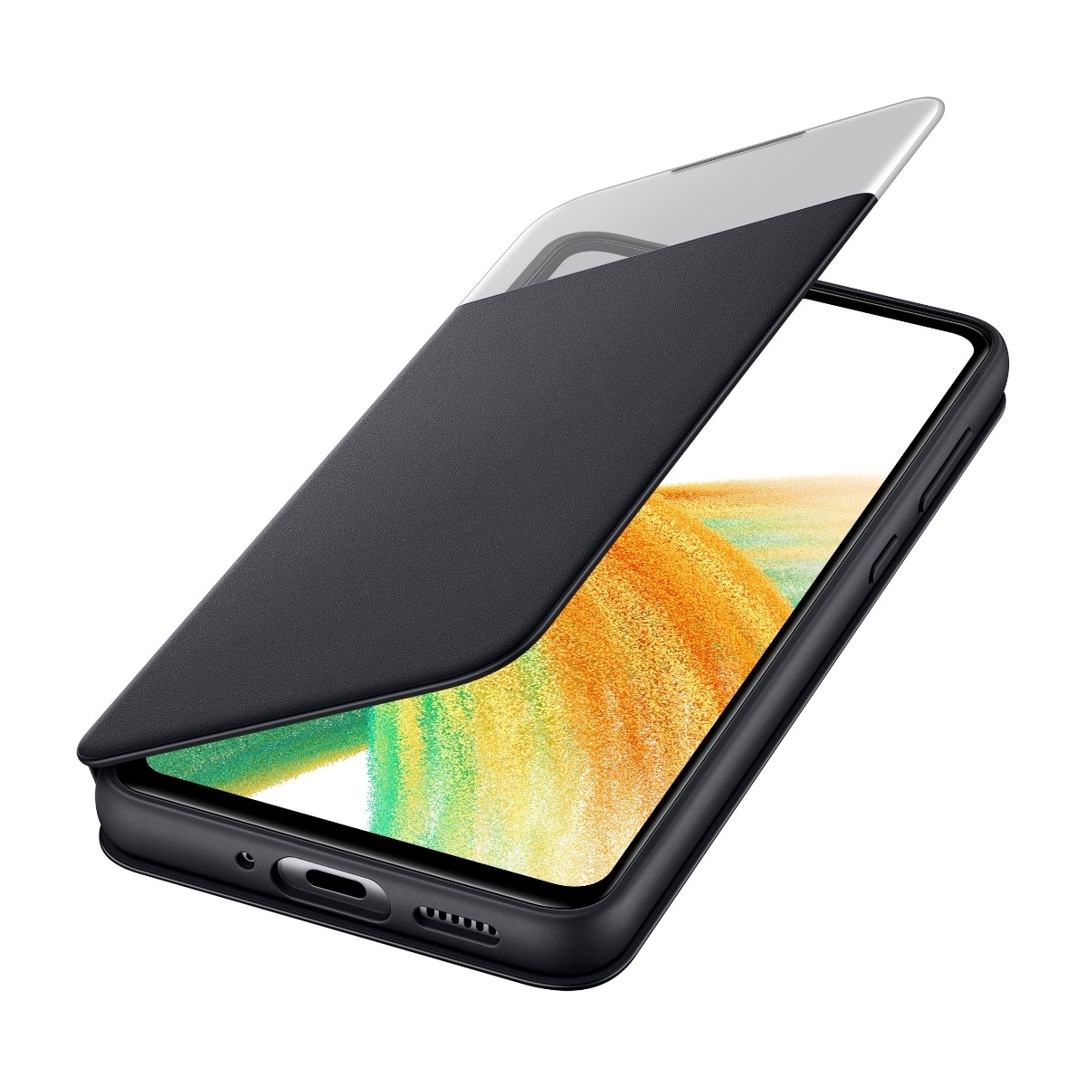 Samsung Galaxy A33 5G S View tegnebogscover, sort billede 4