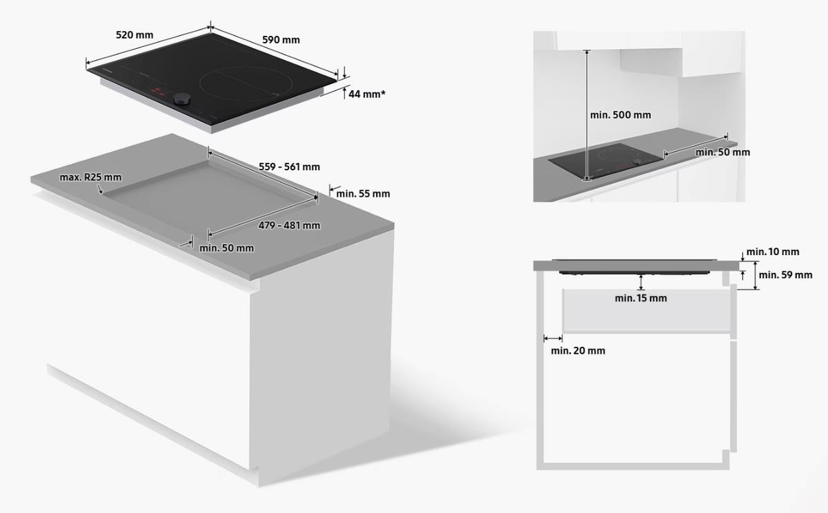 Samsung NZ63B6058KK/U1 Induktionskogeplade billede 5