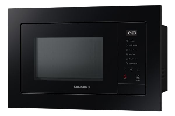 Samsung MS23A7318AK - Mikrobølgeovn - til indbygning - 23 liter - 800 W - sort/sort glas