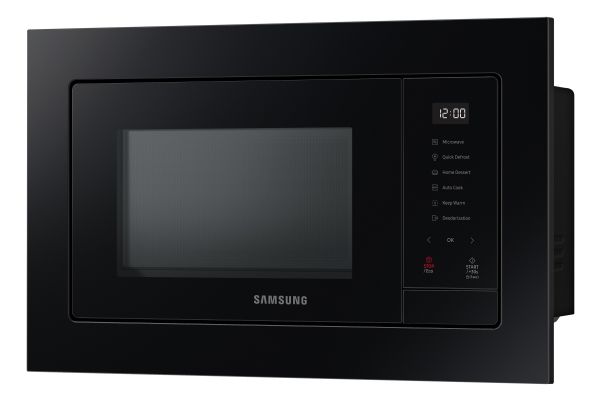 Samsung MS23A7318AK - Mikrobølgeovn - til indbygning - 23 liter - 800 W - sort/sort glas